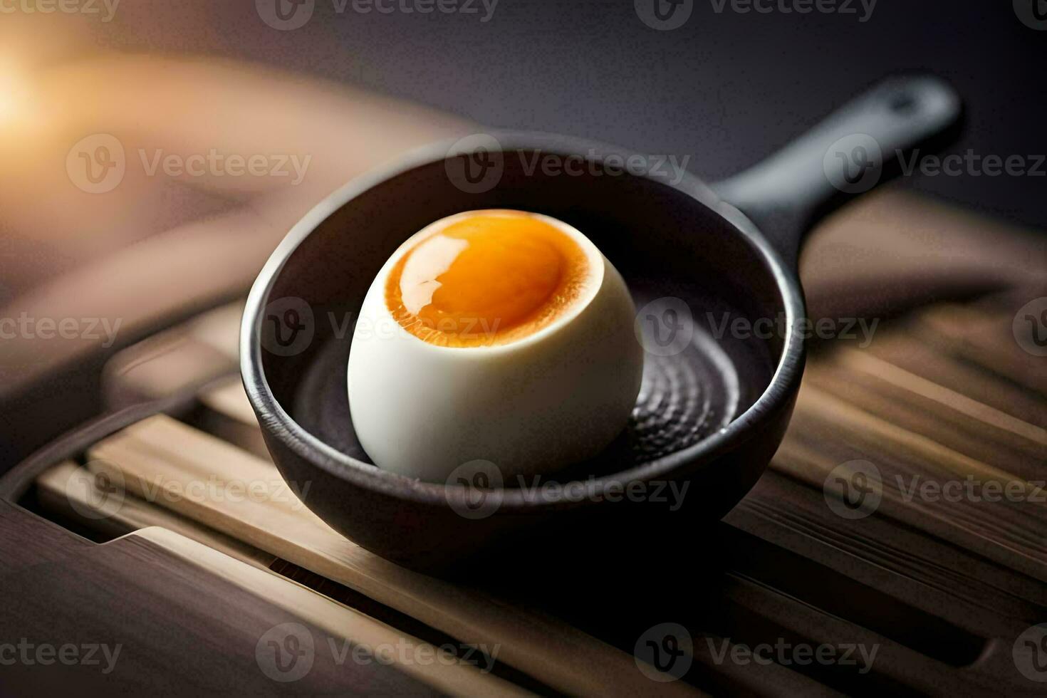 an egg in a frying pan. AI-Generated photo
