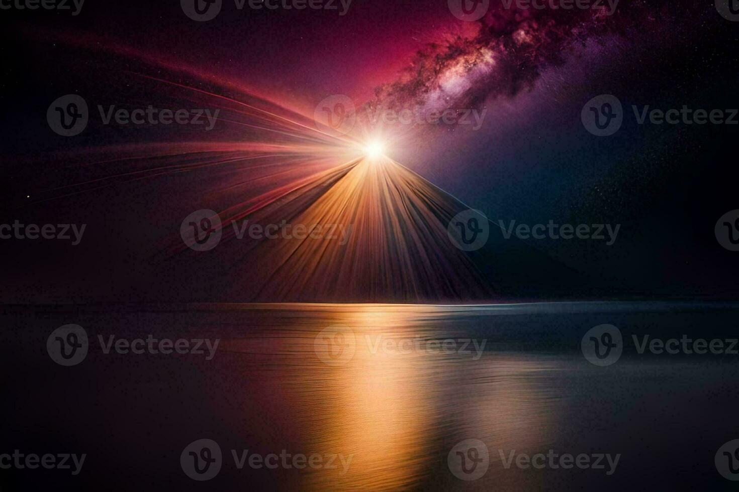 the milky way over the ocean. AI-Generated photo