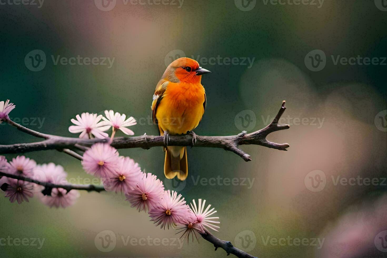 photo wallpaper bird, the flowers, the bird, the bird, the bird, the bird,. AI-Generated