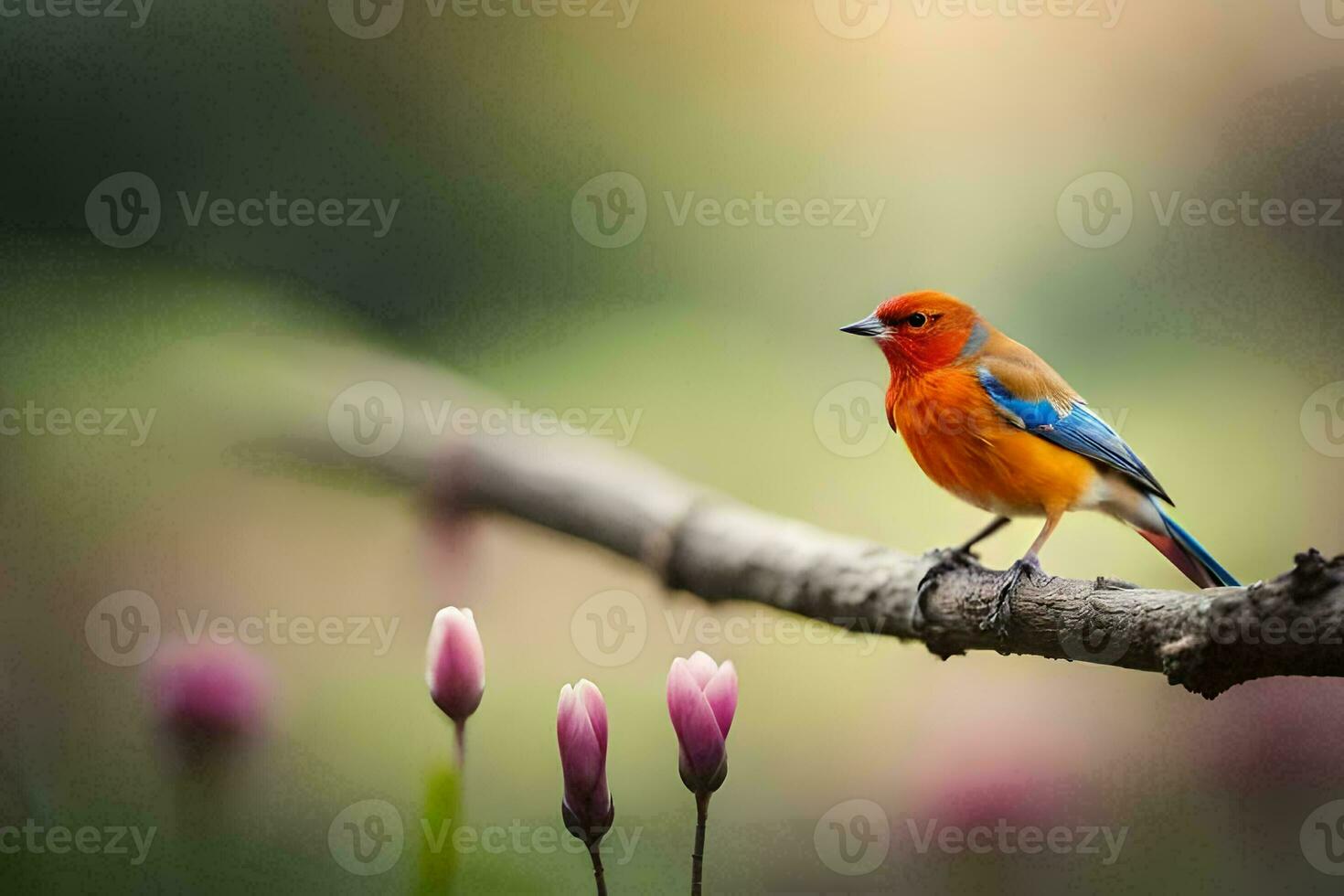 photo wallpaper bird, the flowers, spring, the flowers, the flowers, the flowers, the. AI-Generated