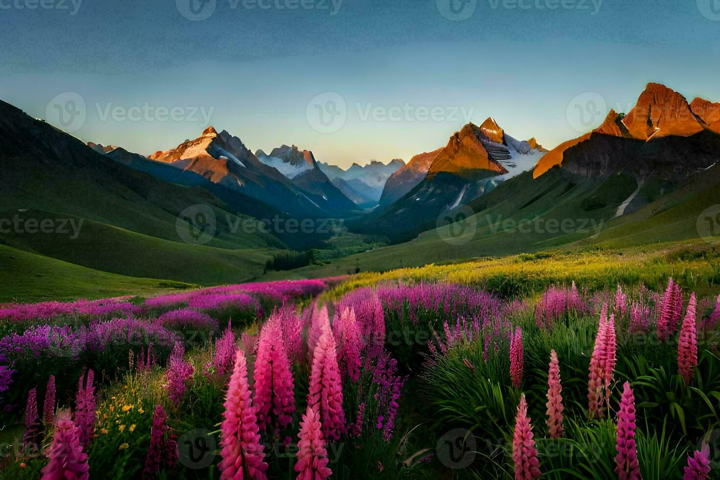 the flowers of the alps. AI-Generated photo