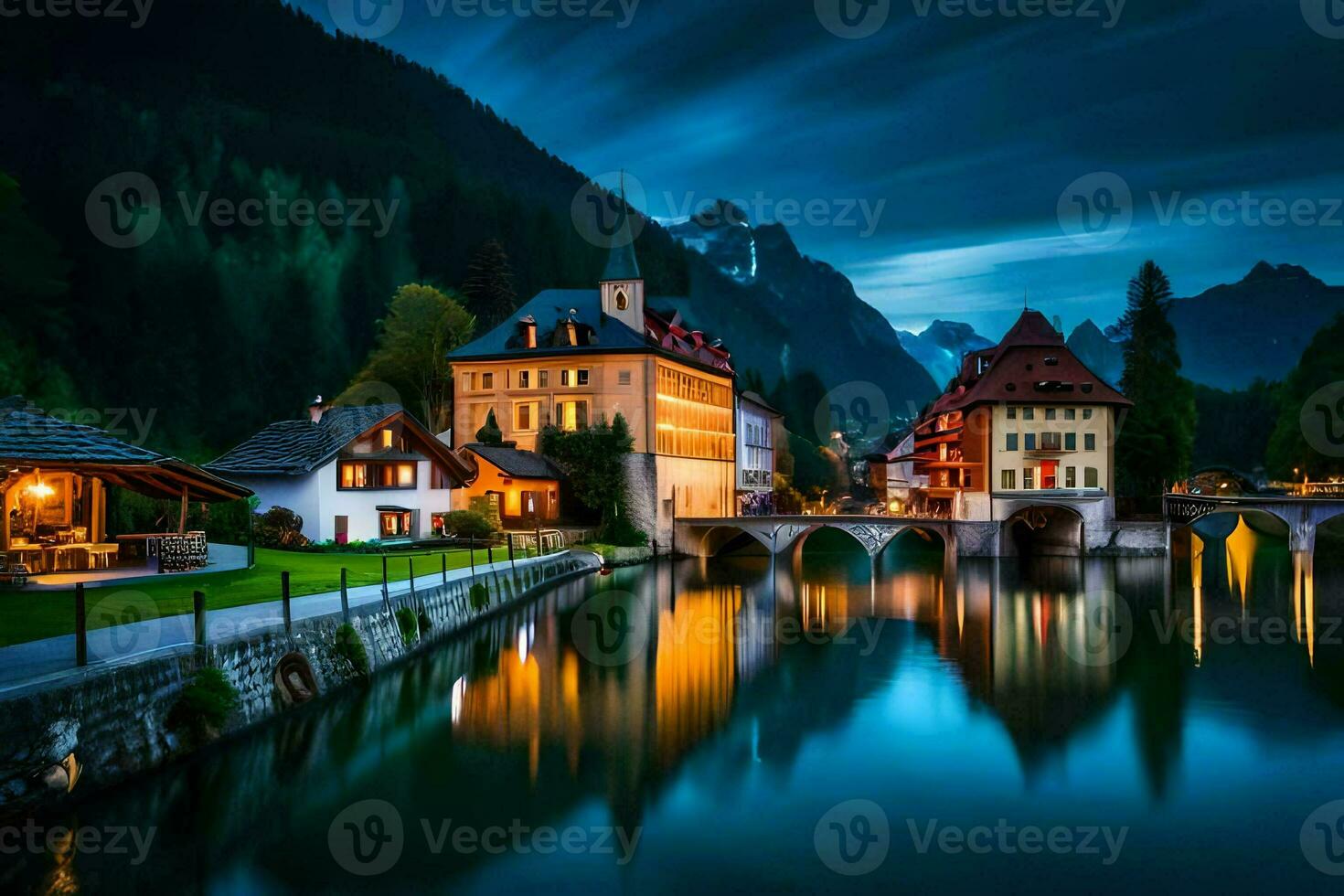 the beautiful town of hallstatt, austria. AI-Generated photo