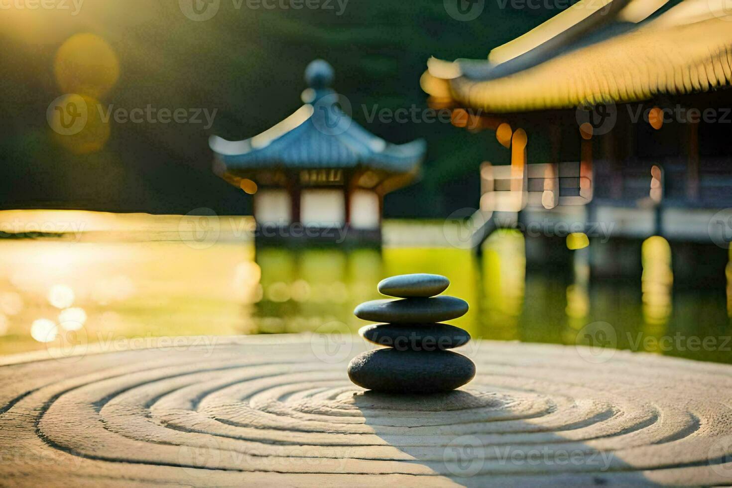 zen garden in korea. AI-Generated photo
