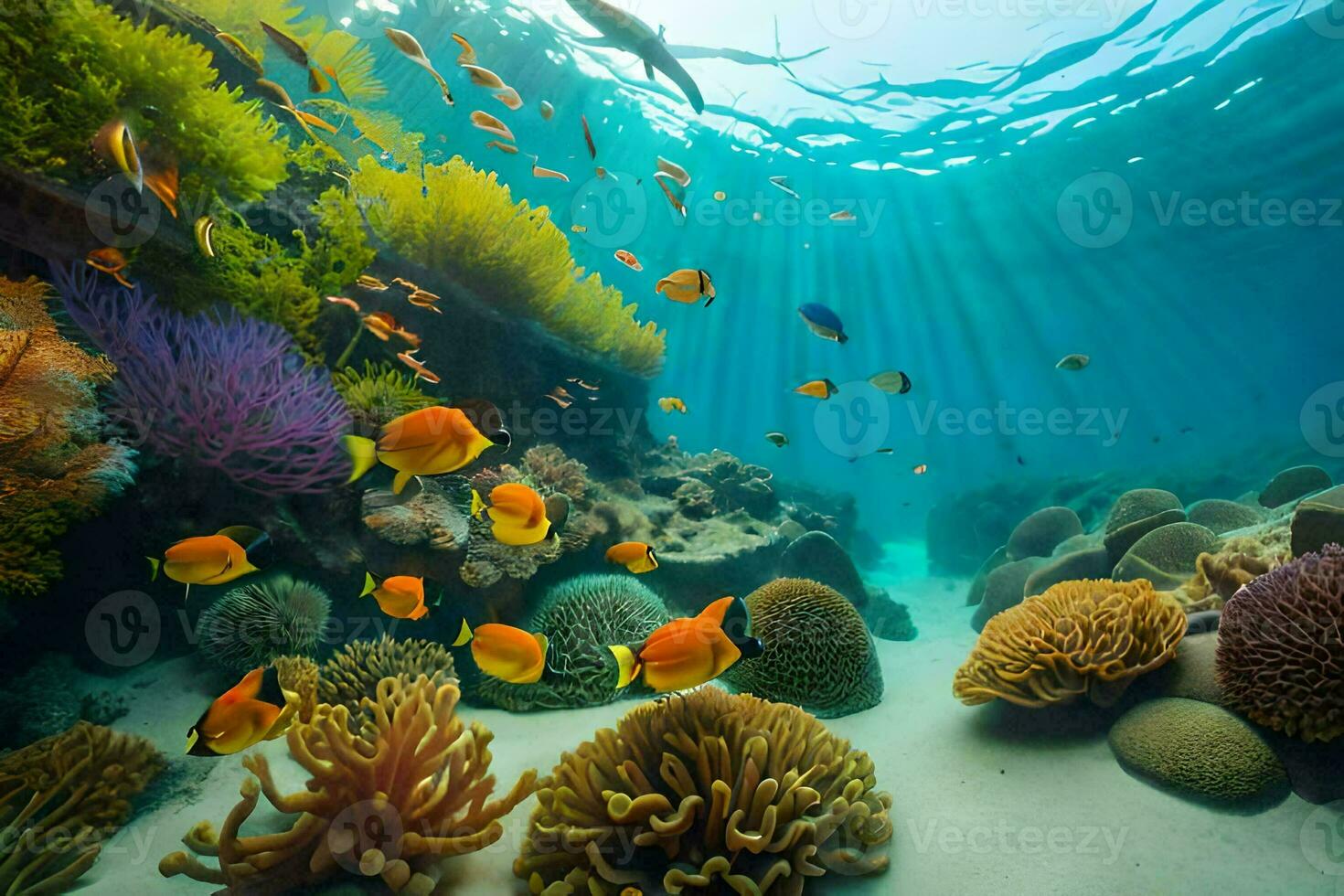 the underwater world of the coral reef. AI-Generated photo