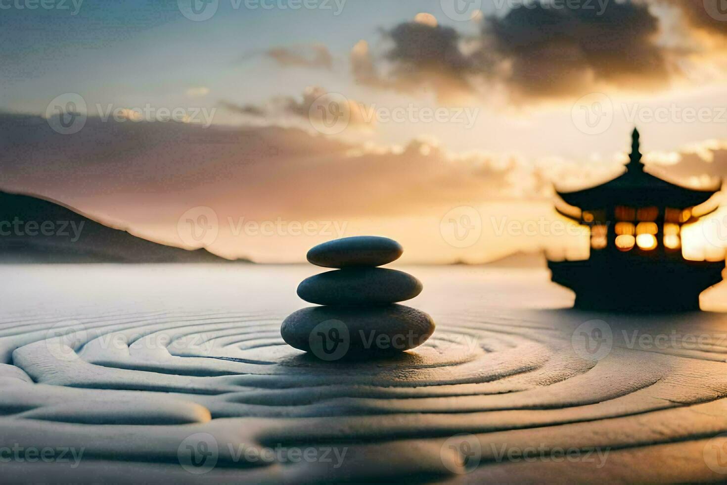 zen garden, zen garden, zen garden, zen garden, zen garden,. AI-Generated photo