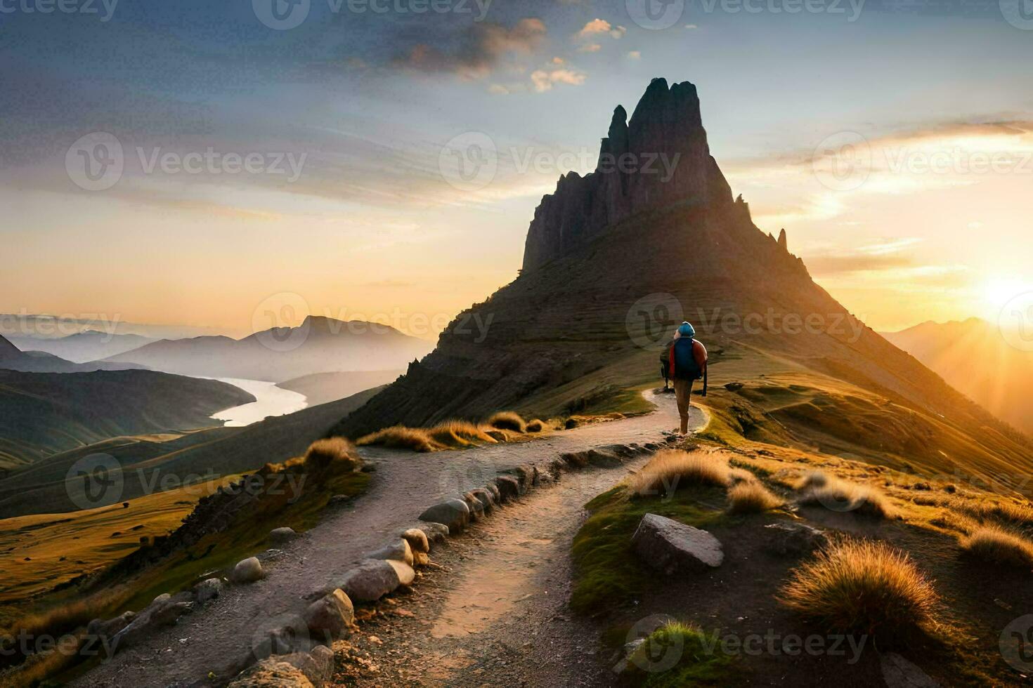the sun rises over the mountains in scotland. AI-Generated photo