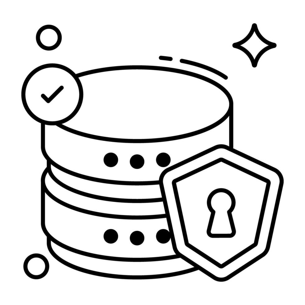 An icon design of database security vector