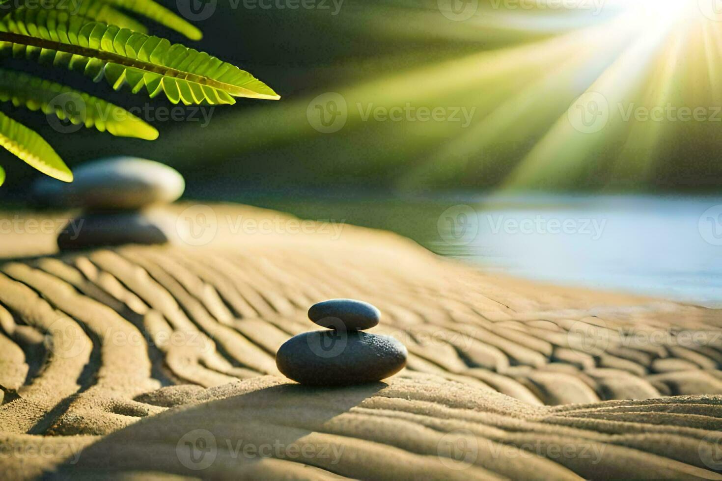 the zen garden. AI-Generated photo