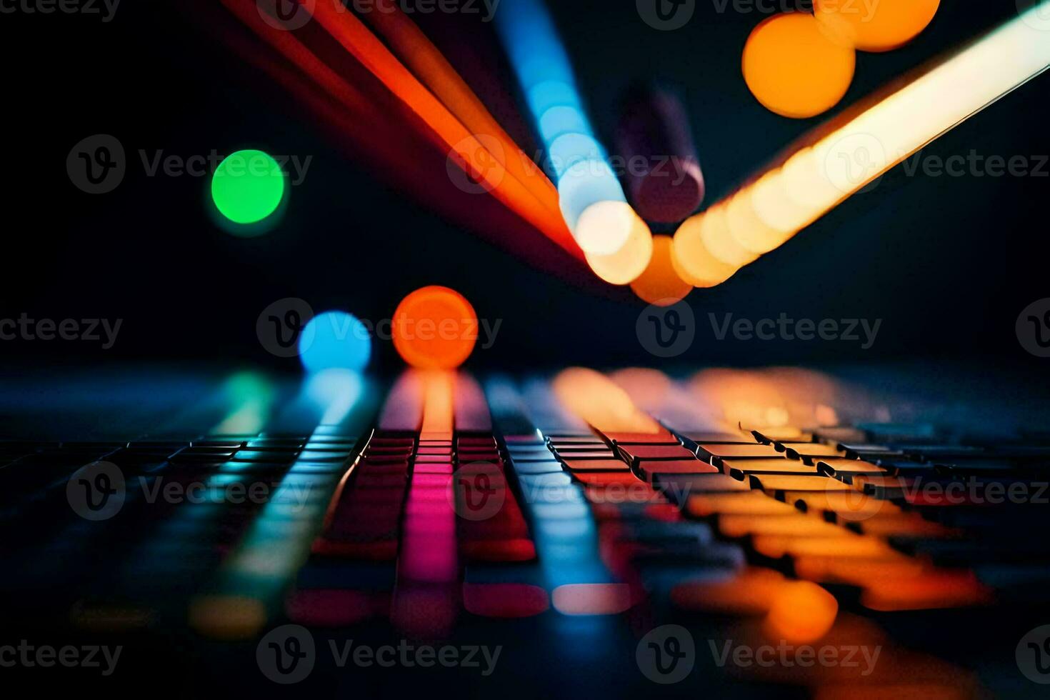 un teclado con luces en él. generado por ai foto