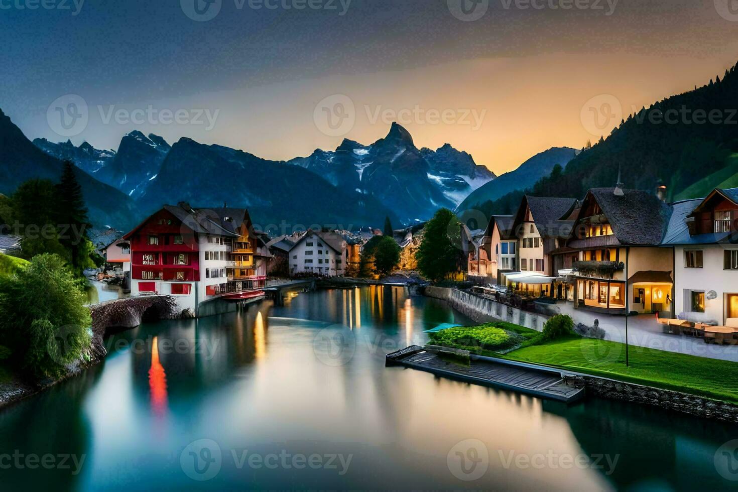 the beautiful town of altenburg in the alps. AI-Generated photo