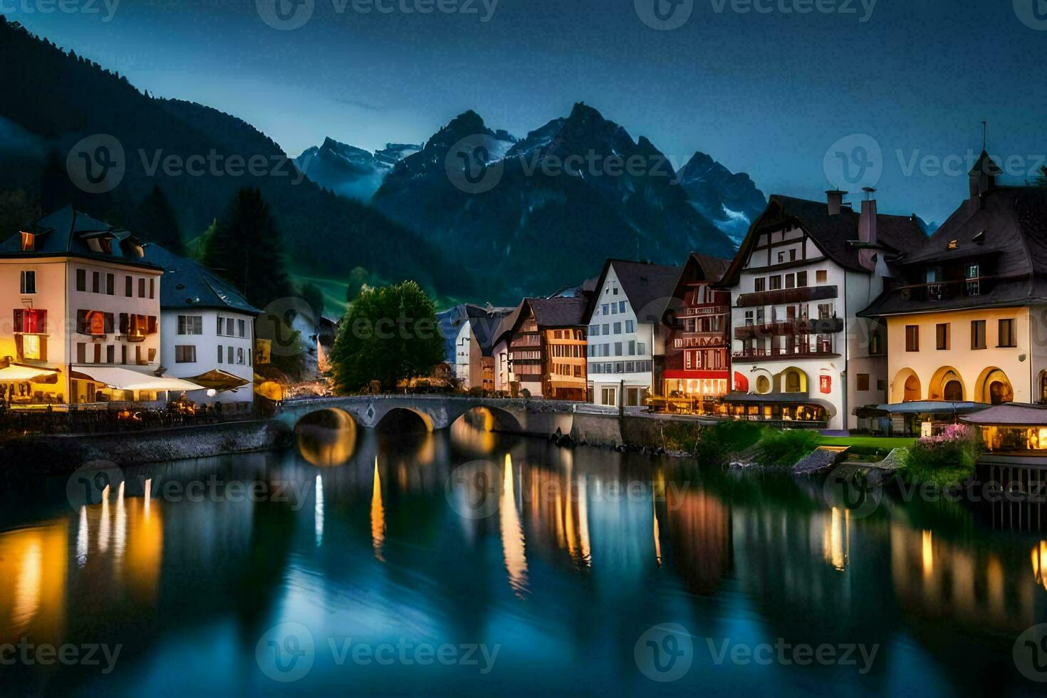 the town of altenburg, germany, at night. AI-Generated photo