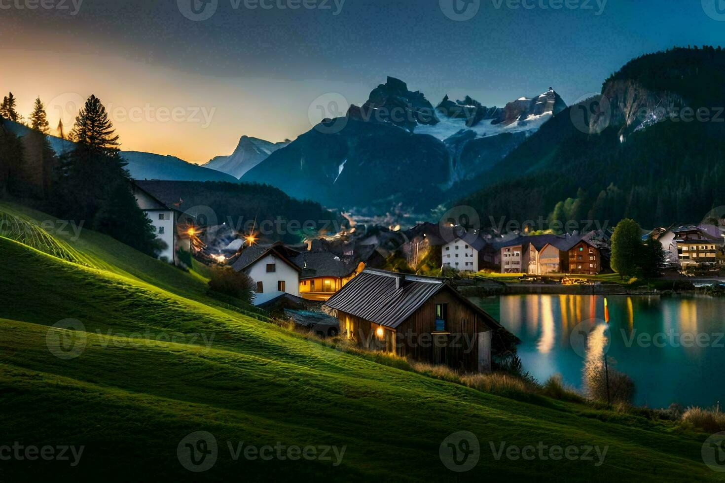 the village of alpensia, switzerland. AI-Generated photo