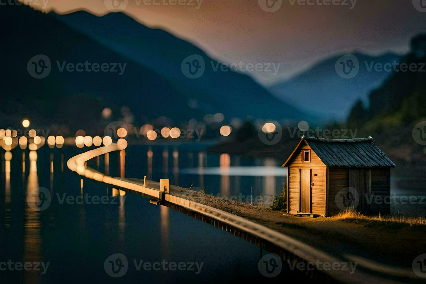 photo wallpaper the sky, lake, mountains, the night, the lake, the mountains, the. AI-Generated