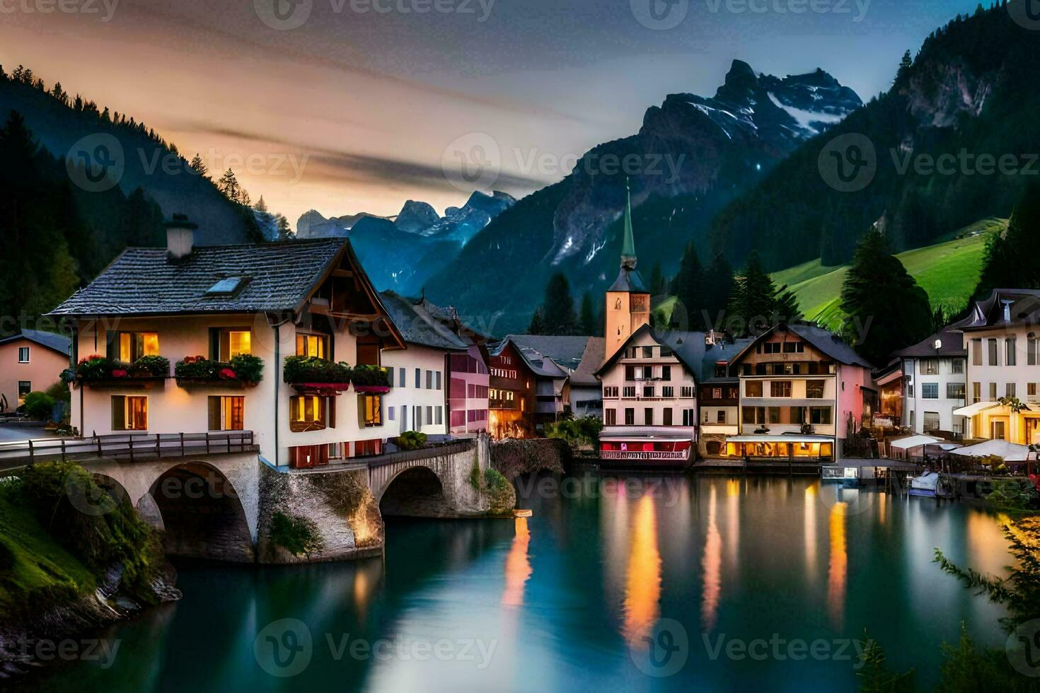 the village of altenkirchen, switzerland. AI-Generated photo