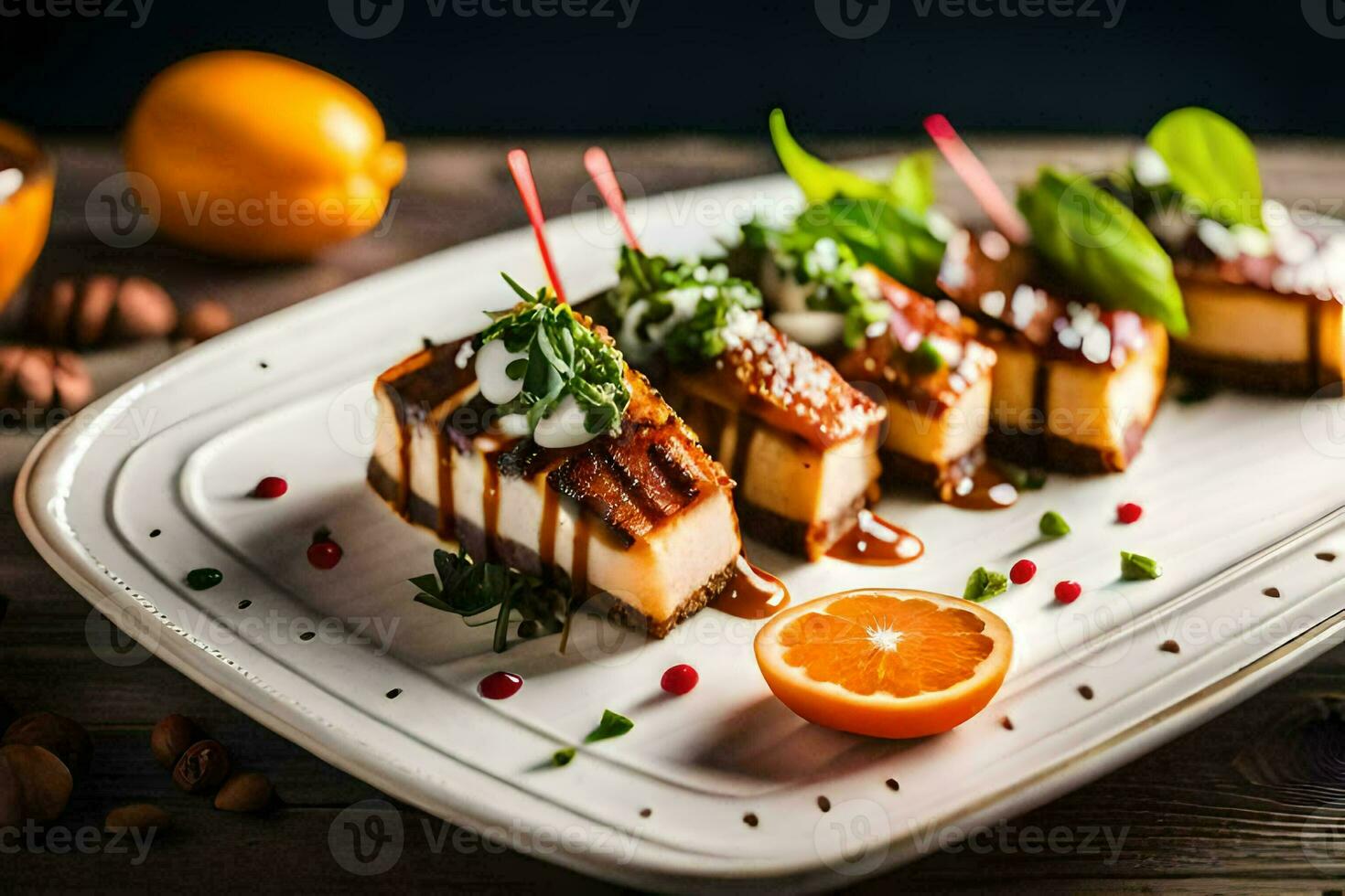 food at or somewhere near the hotel. AI-Generated photo