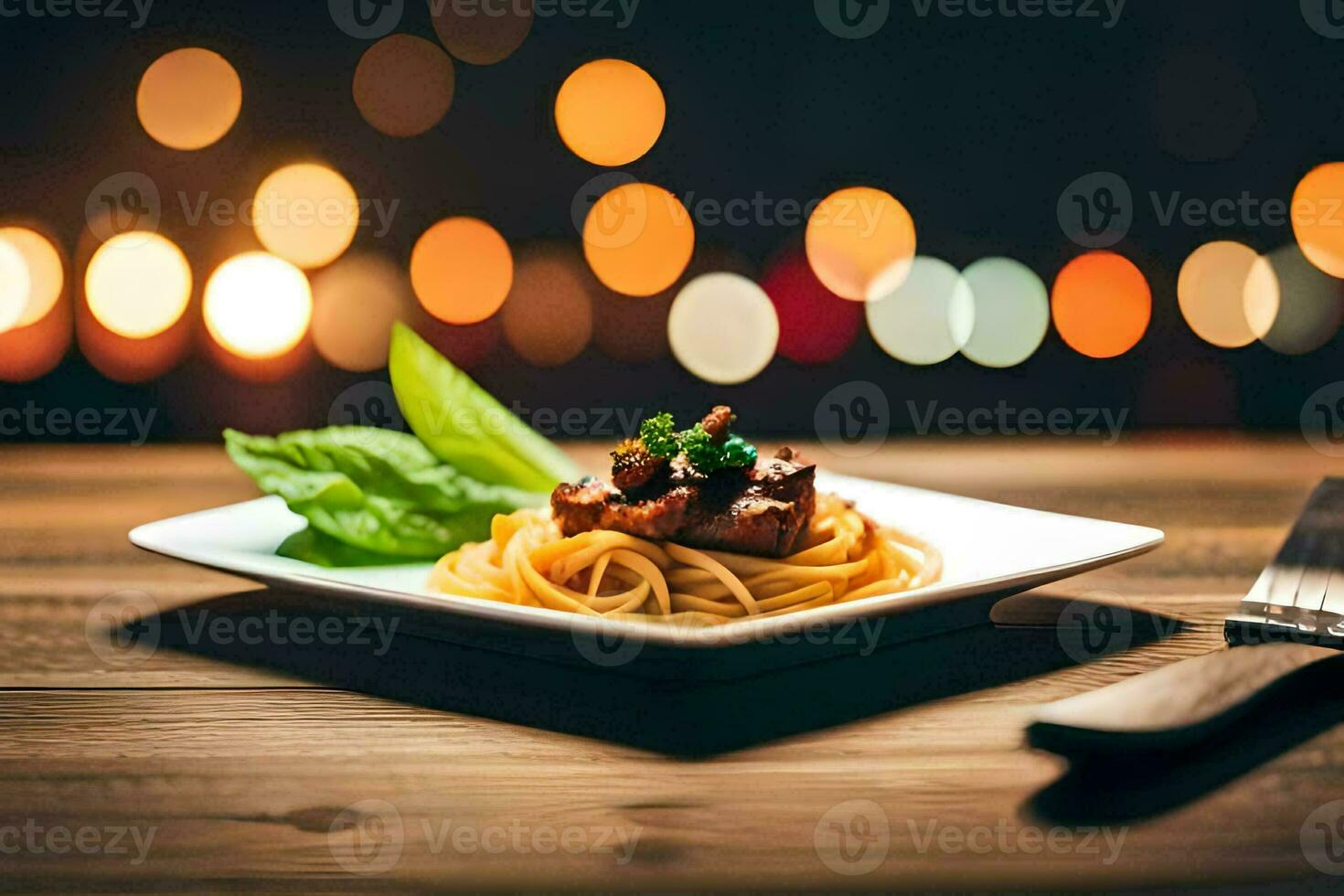 spaghetti with meat sauce on a plate. AI-Generated photo