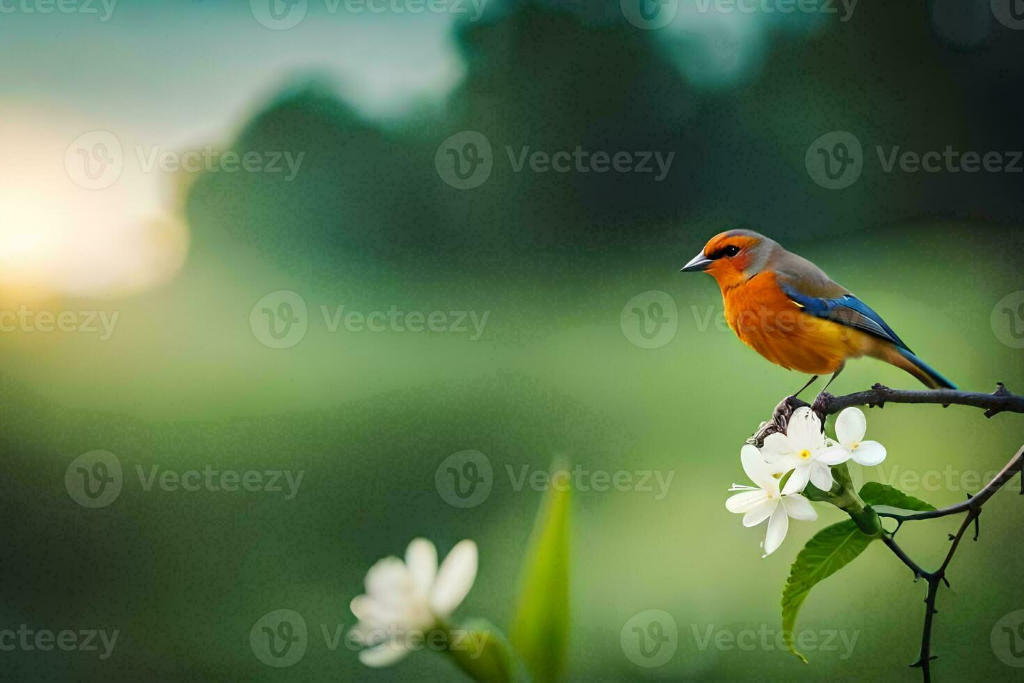 photo wallpaper the sky, bird, flowers, nature, bird, bird, bird, bird,. AI-Generated