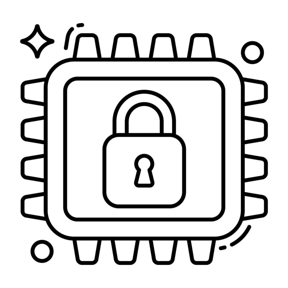 Perfect design icon of chip security vector