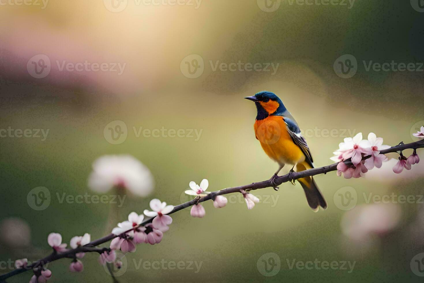 photo wallpaper the bird, spring, flowers, bird, spring, bird, bird, spring,. AI-Generated