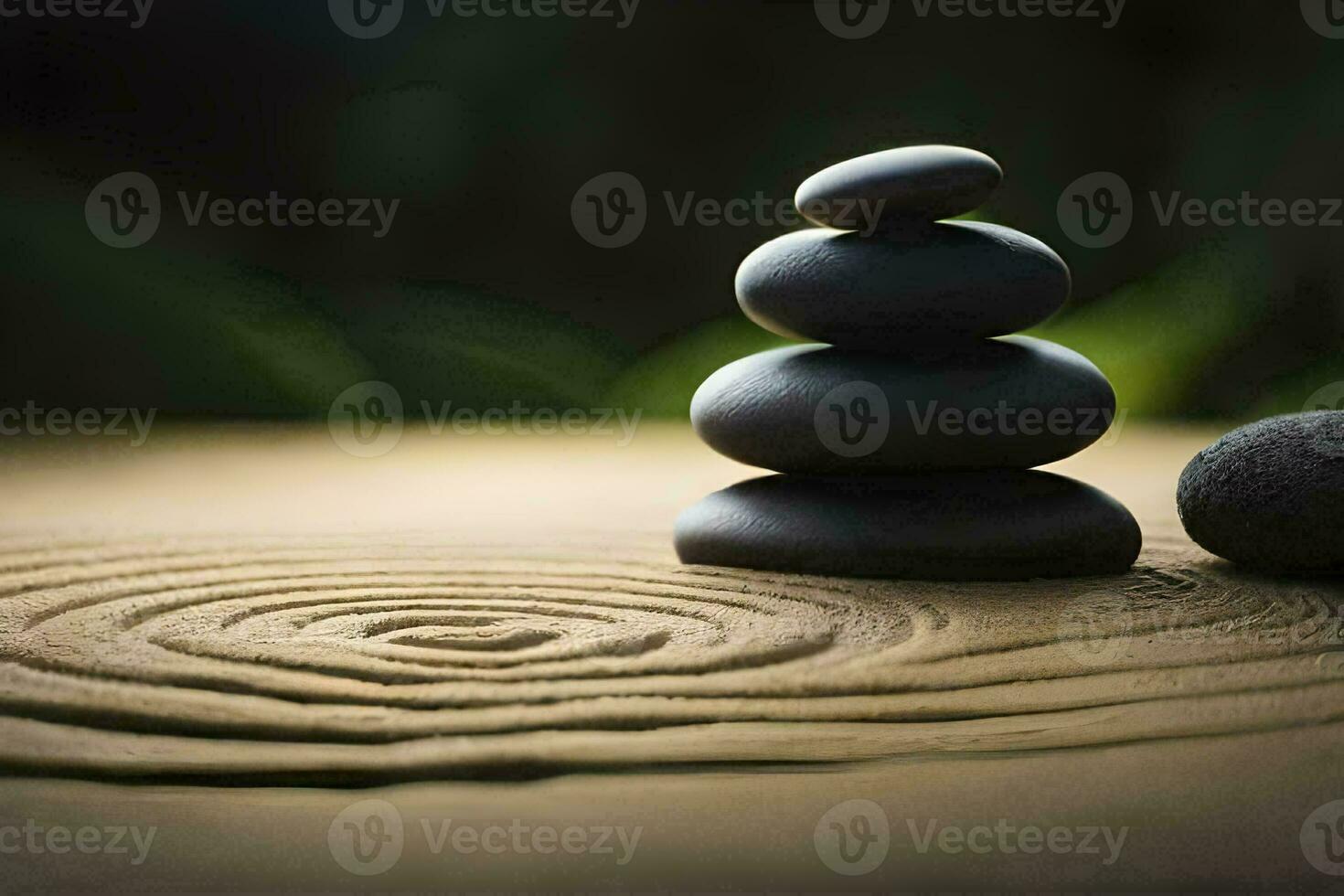 zen stones and zen garden. AI-Generated photo