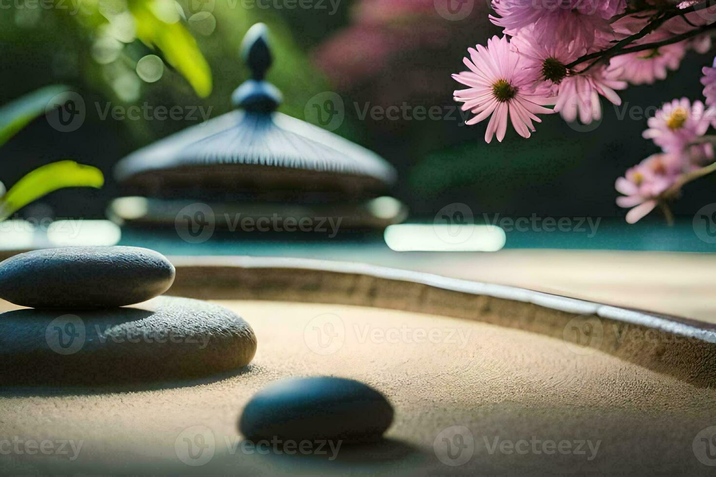 the zen garden. AI-Generated photo