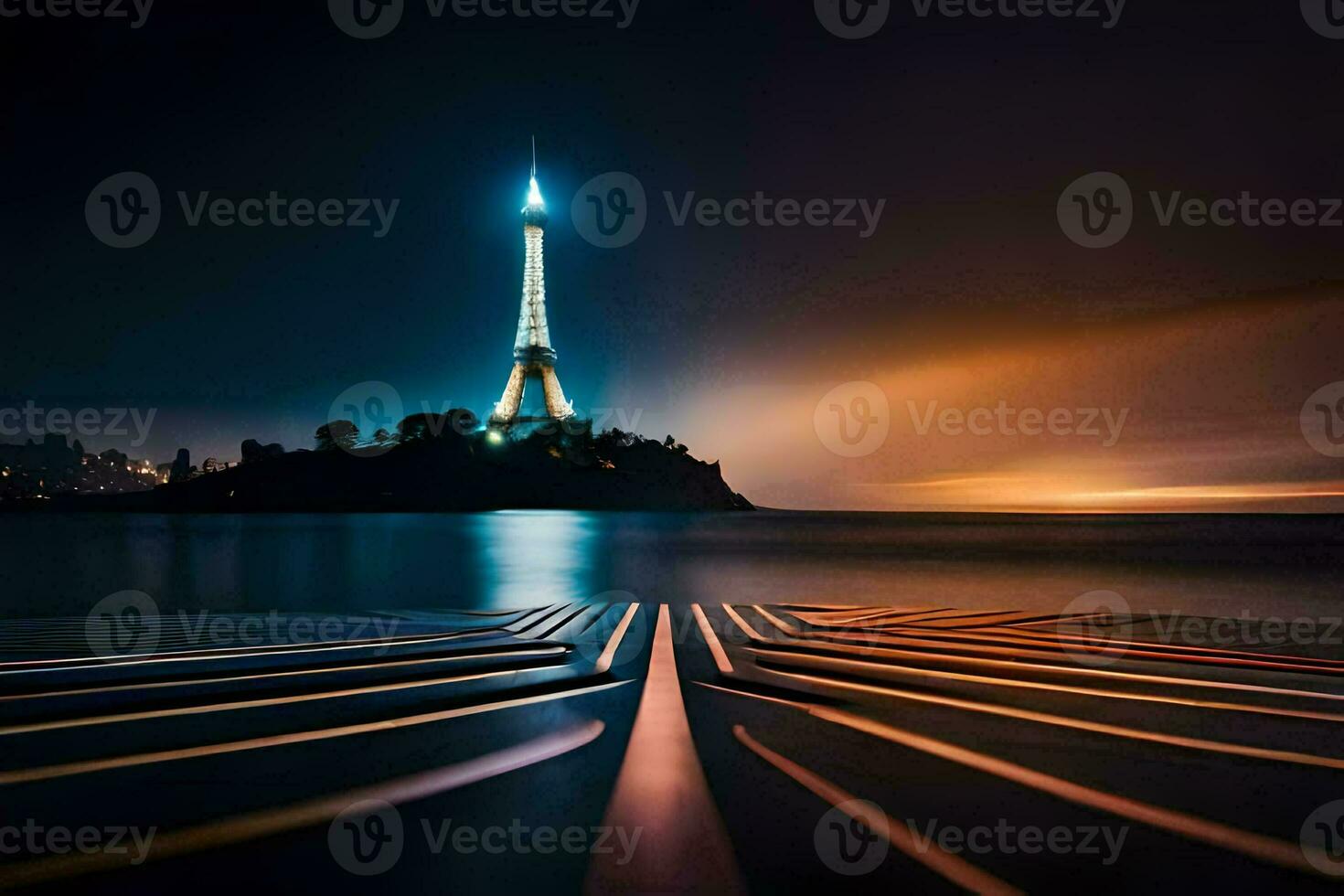 el eiffel torre en París, Francia. generado por ai foto