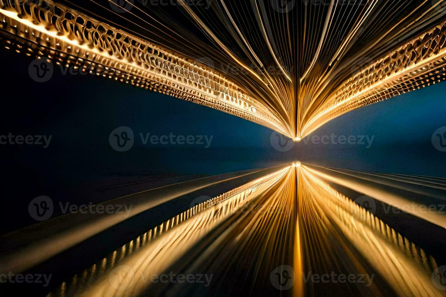 a long exposure photograph of a bridge with lights. AI-Generated photo