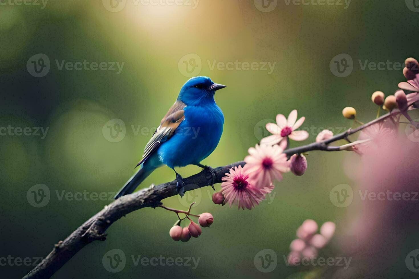 foto fondo de pantalla el cielo, pájaro, flores, el sol, el pájaro, el pájaro, el. generado por ai