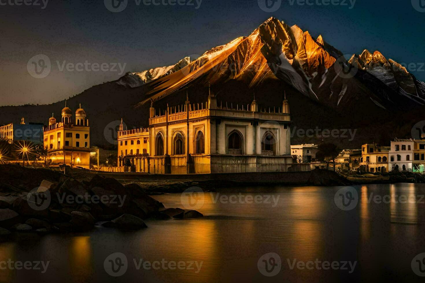 photo wallpaper the sky, mountains, the city, india, the city, the mountains,. AI-Generated