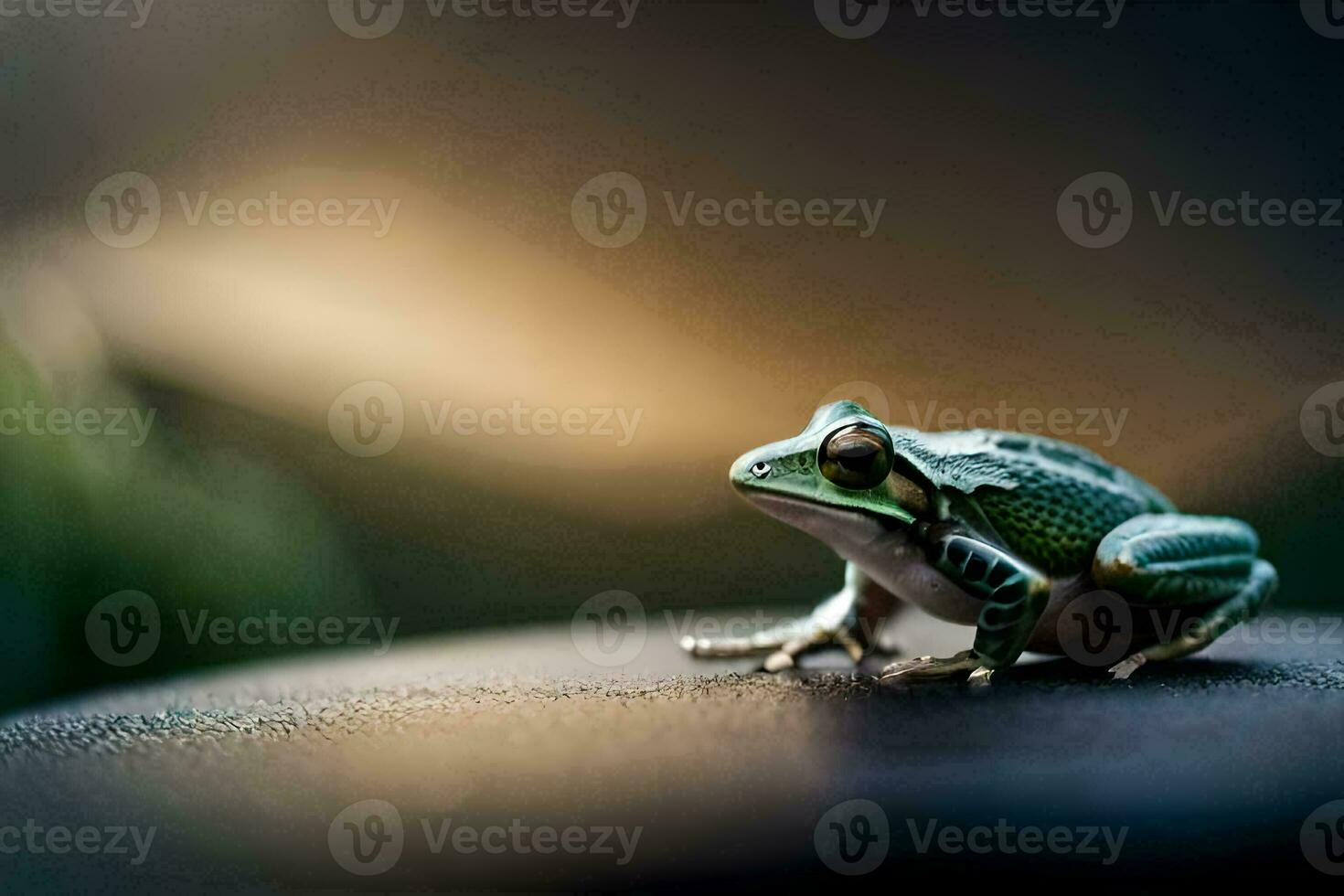 a frog sitting on top of a car. AI-Generated photo