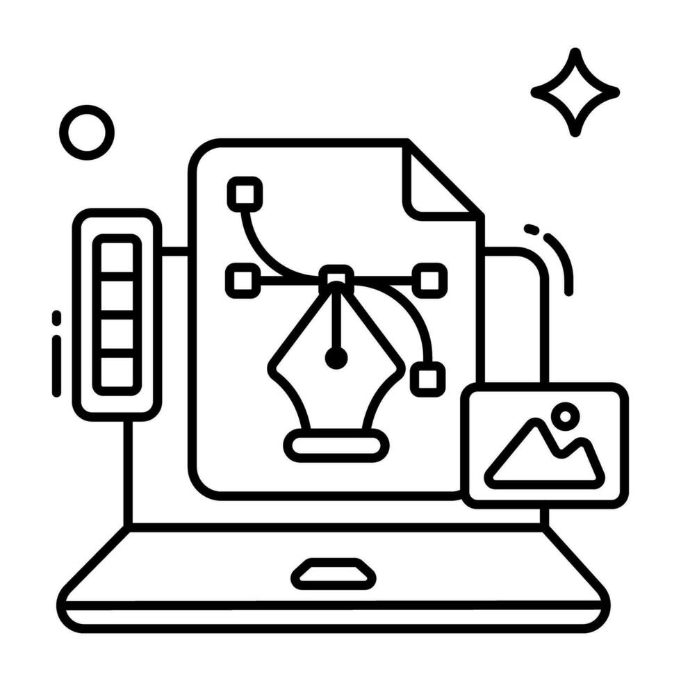 Trendy design icon of bezier file vector