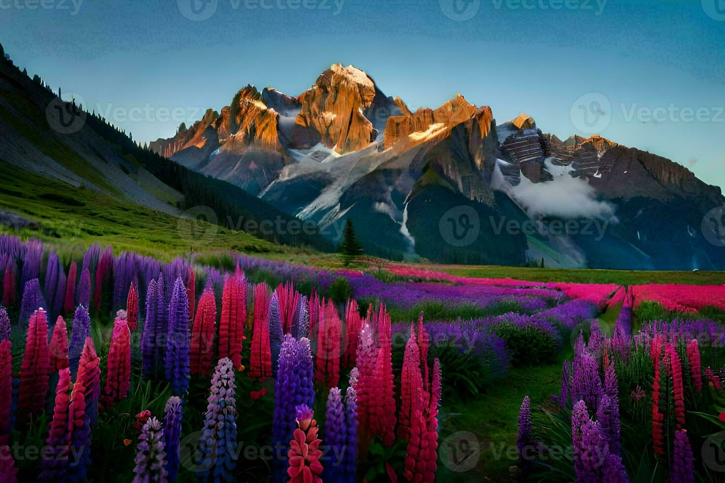 the flowers of the mountains. AI-Generated photo
