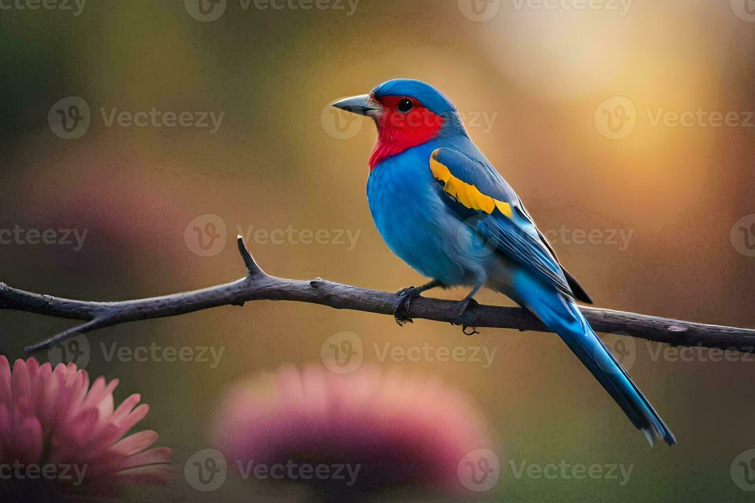 photo wallpaper bird, the sun, flowers, the sky, the bird, the bird, the. AI-Generated
