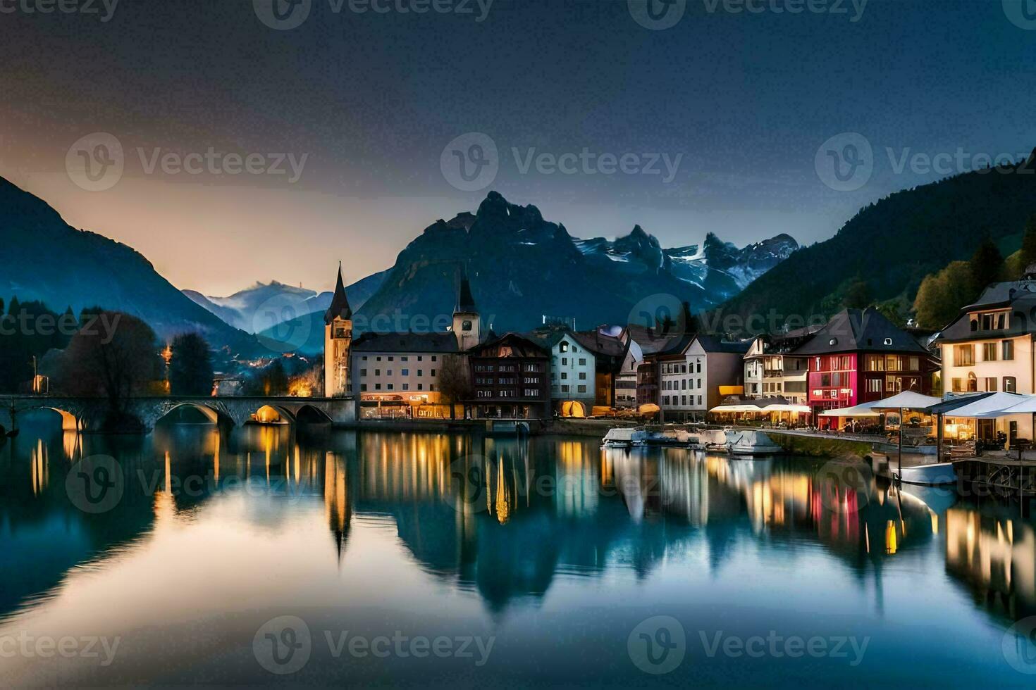 el pueblo de altenkirchen, Suiza. generado por ai foto