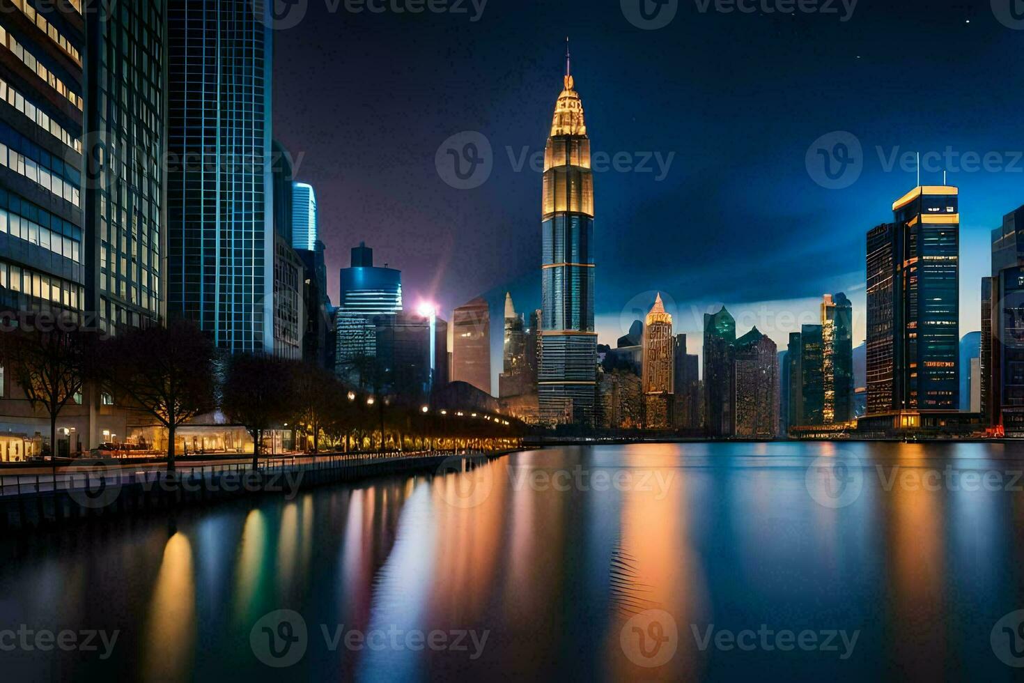 el ciudad horizonte a noche en kuala lumpur, Malasia. generado por ai foto