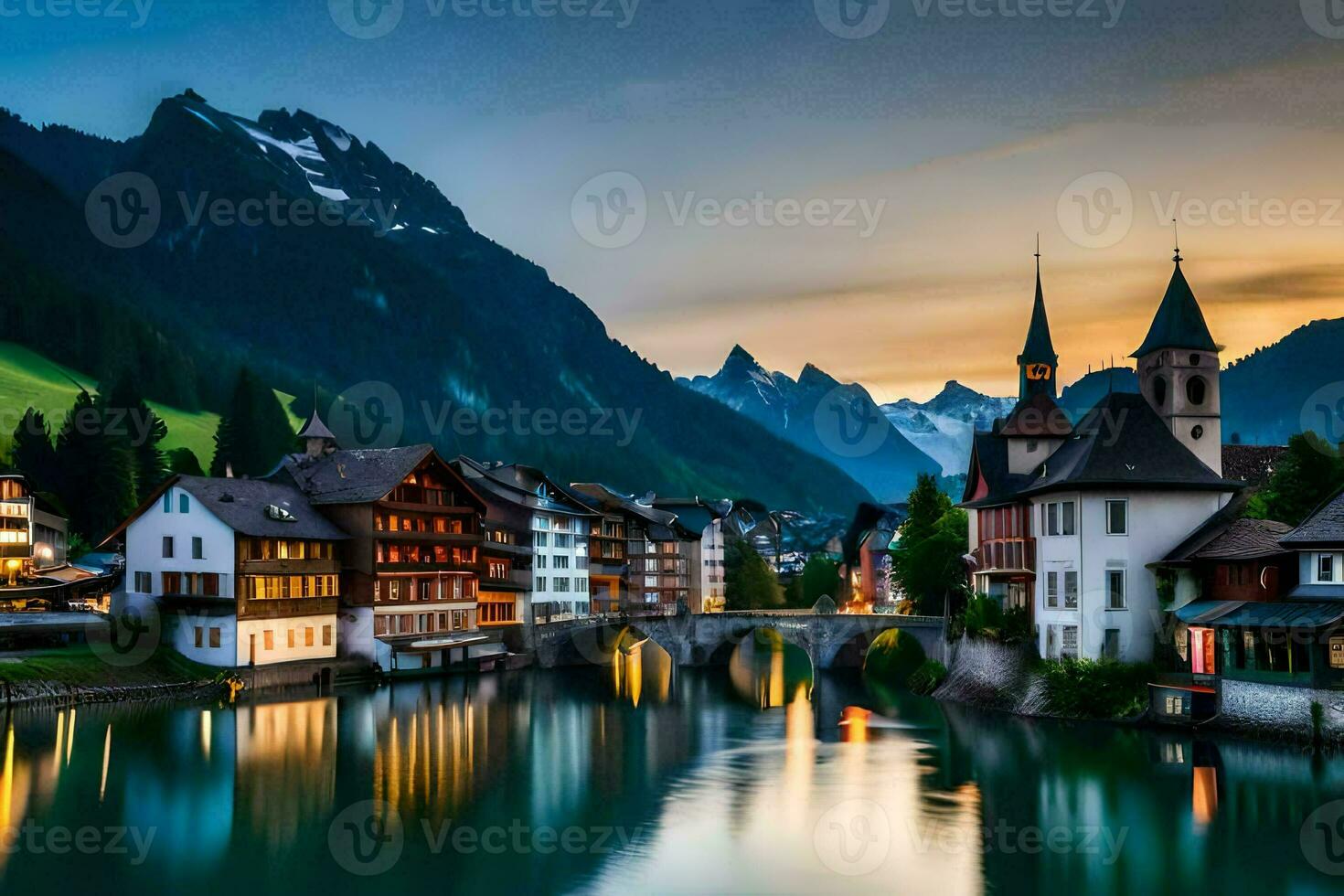 the beautiful town of bern, switzerland. AI-Generated photo