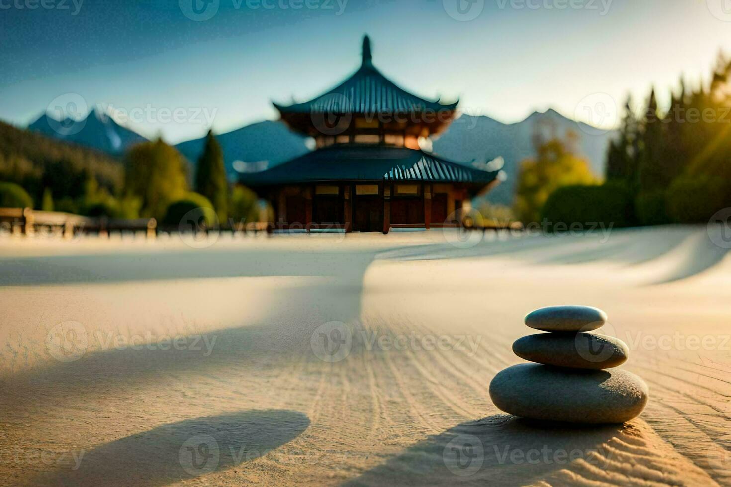 the zen garden, zen garden, zen garden, zen garden, zen. AI-Generated photo