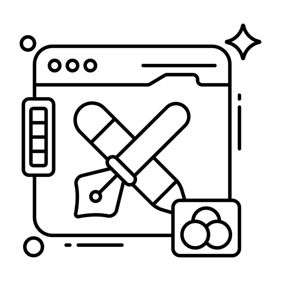 A unique design icon of web designing vector