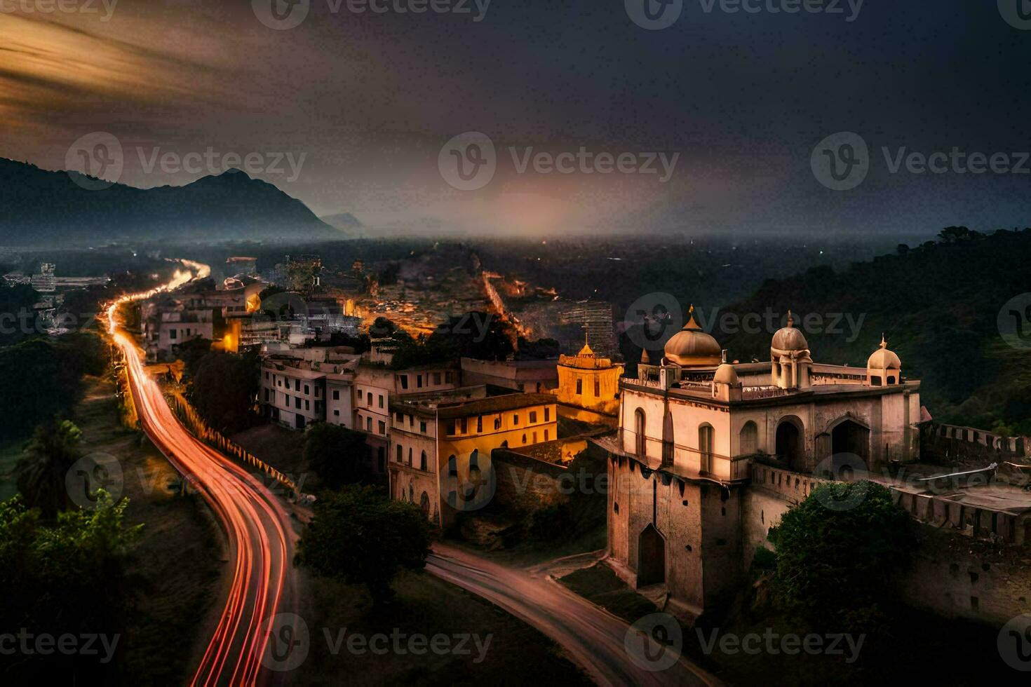 the city of rishikesh, india. AI-Generated photo