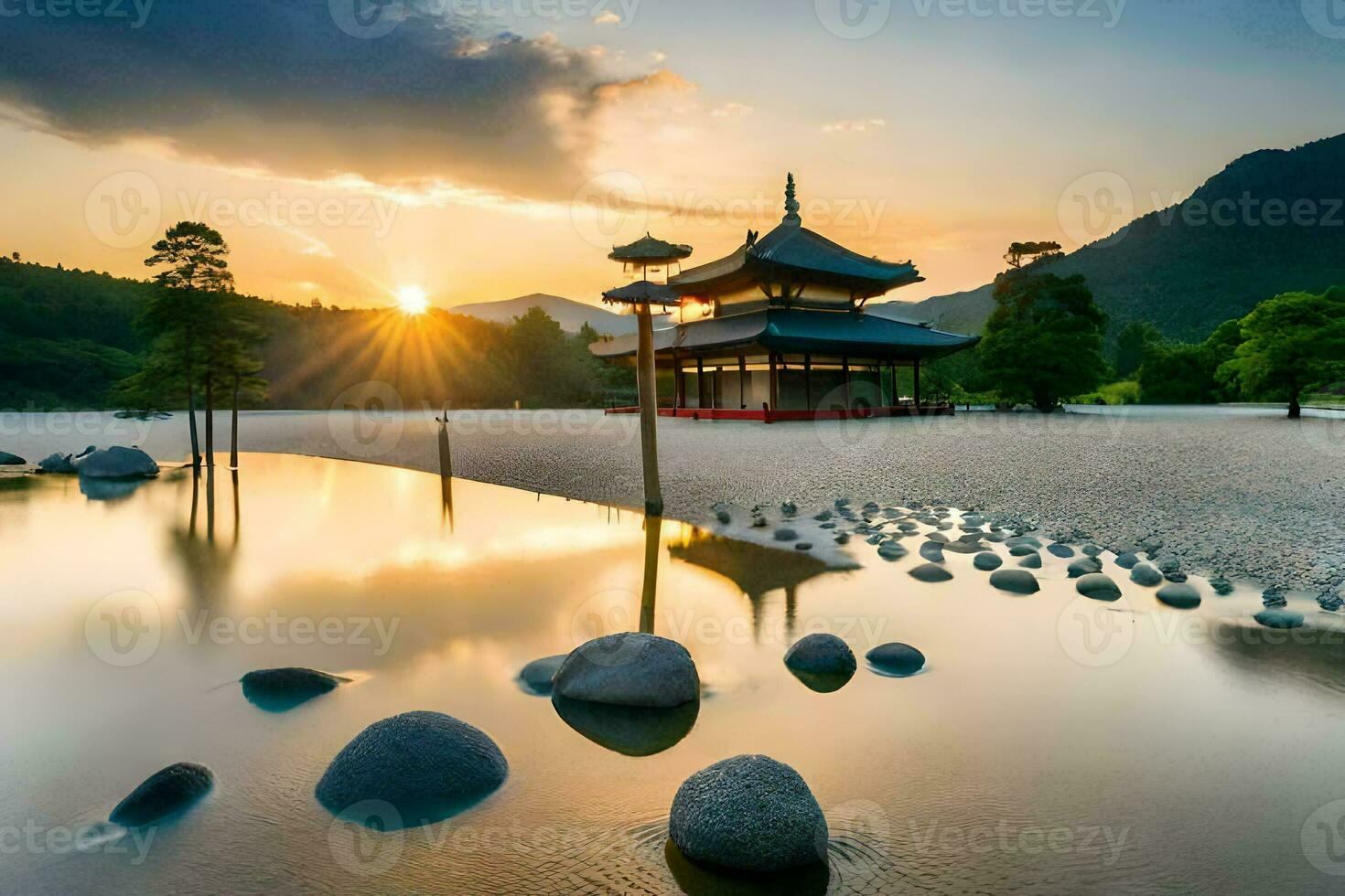 el templo de el Buda en kioto, Japón. generado por ai foto