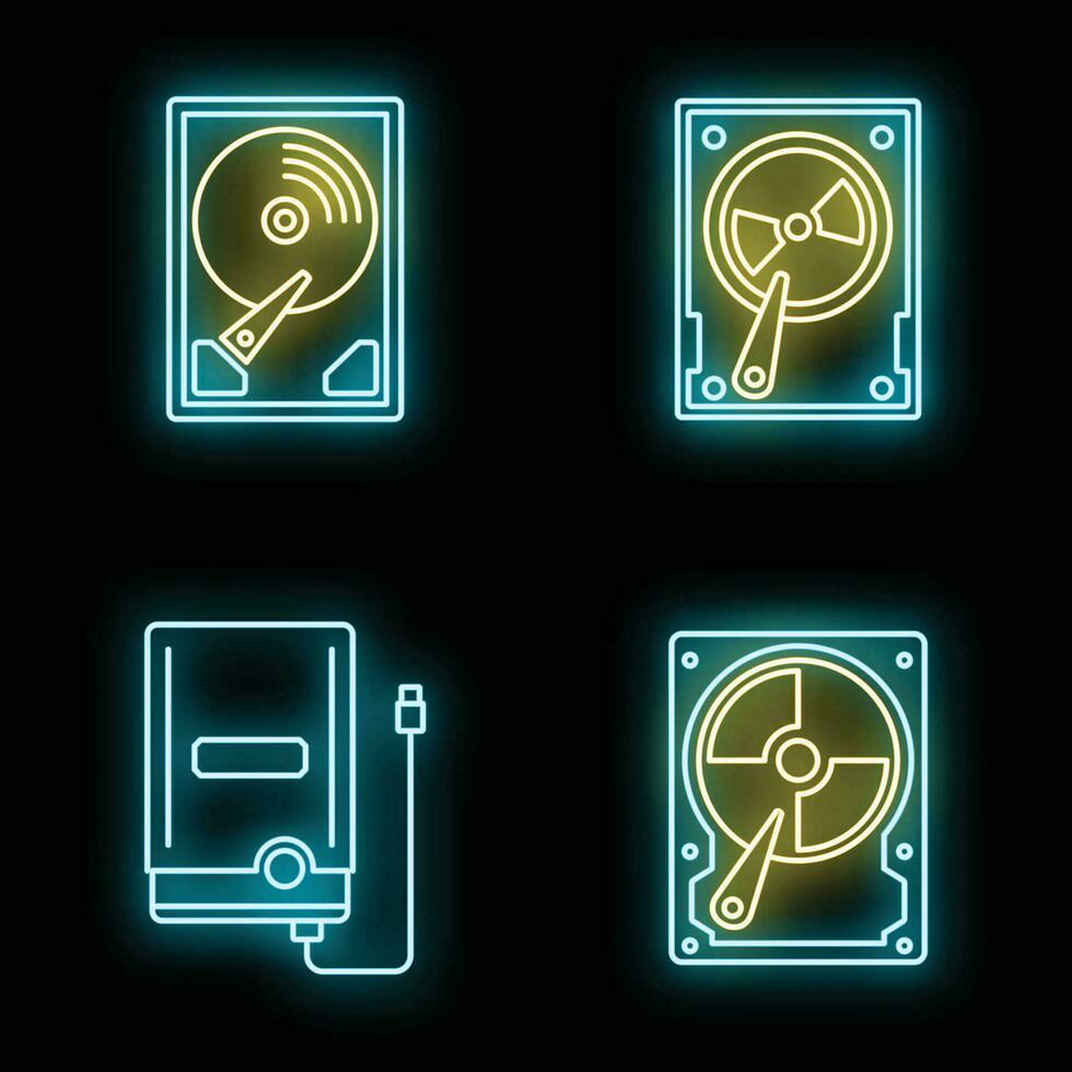 Flame cigarette lighter icons set vector neon