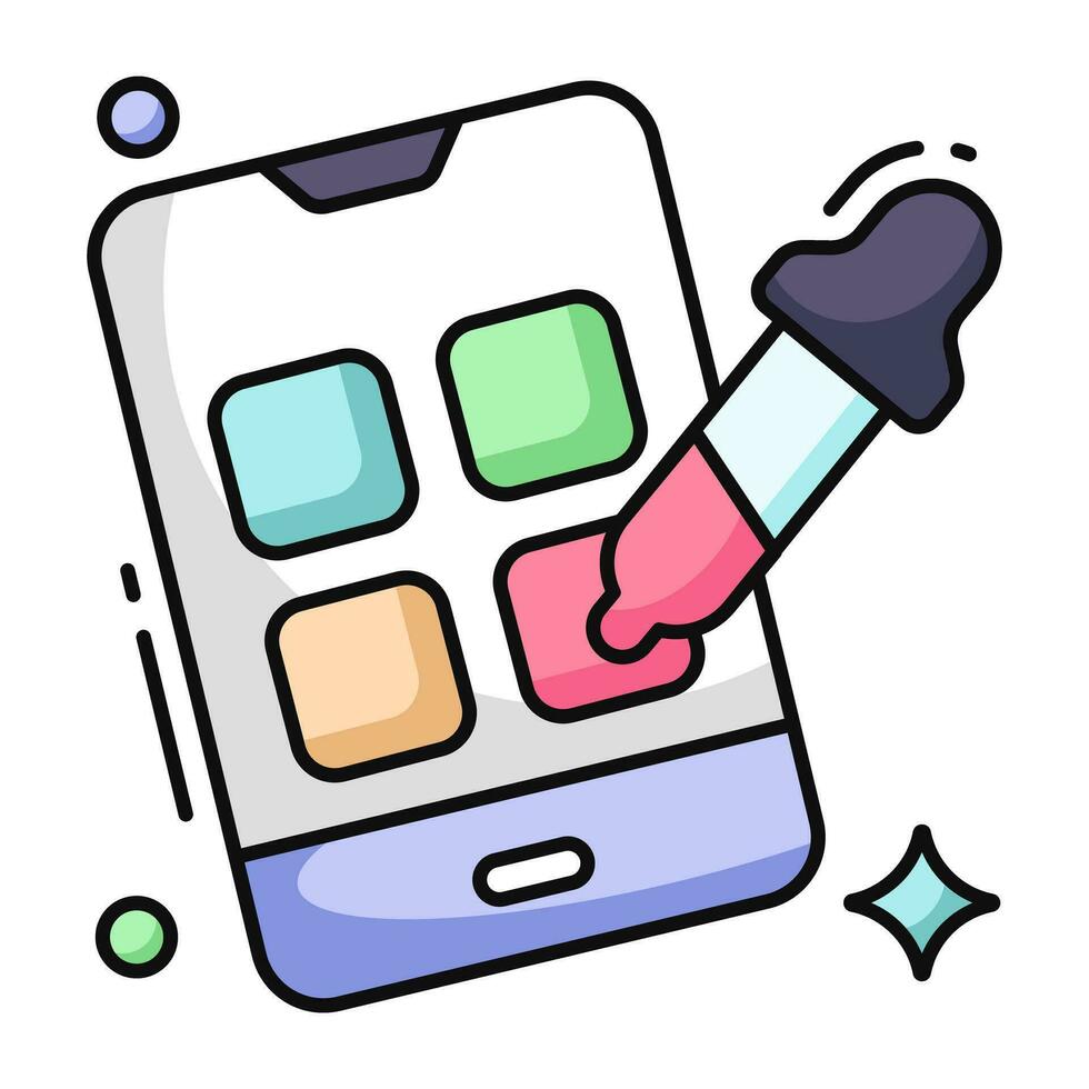A unique design icon of mobile color picker vector