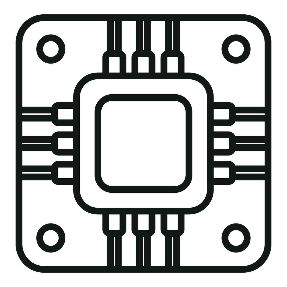 ordenador portátil procesador icono contorno vector. botón herramienta llave inglesa vector