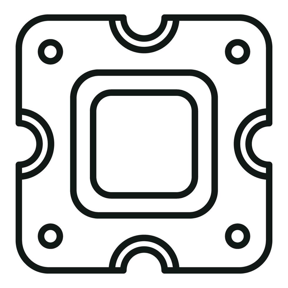 Laptop processor repair icon outline vector. Button tool vector