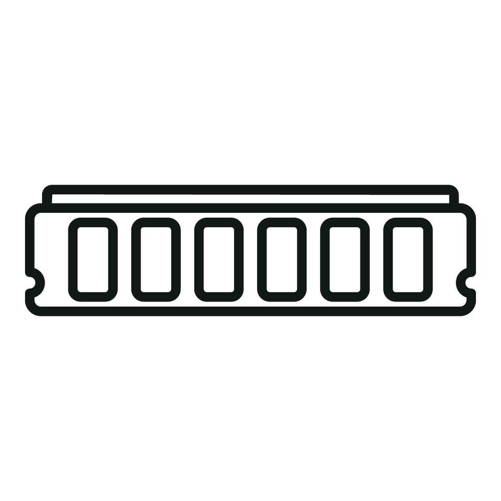 Laptop ram fix icon outline vector. Button tool vector