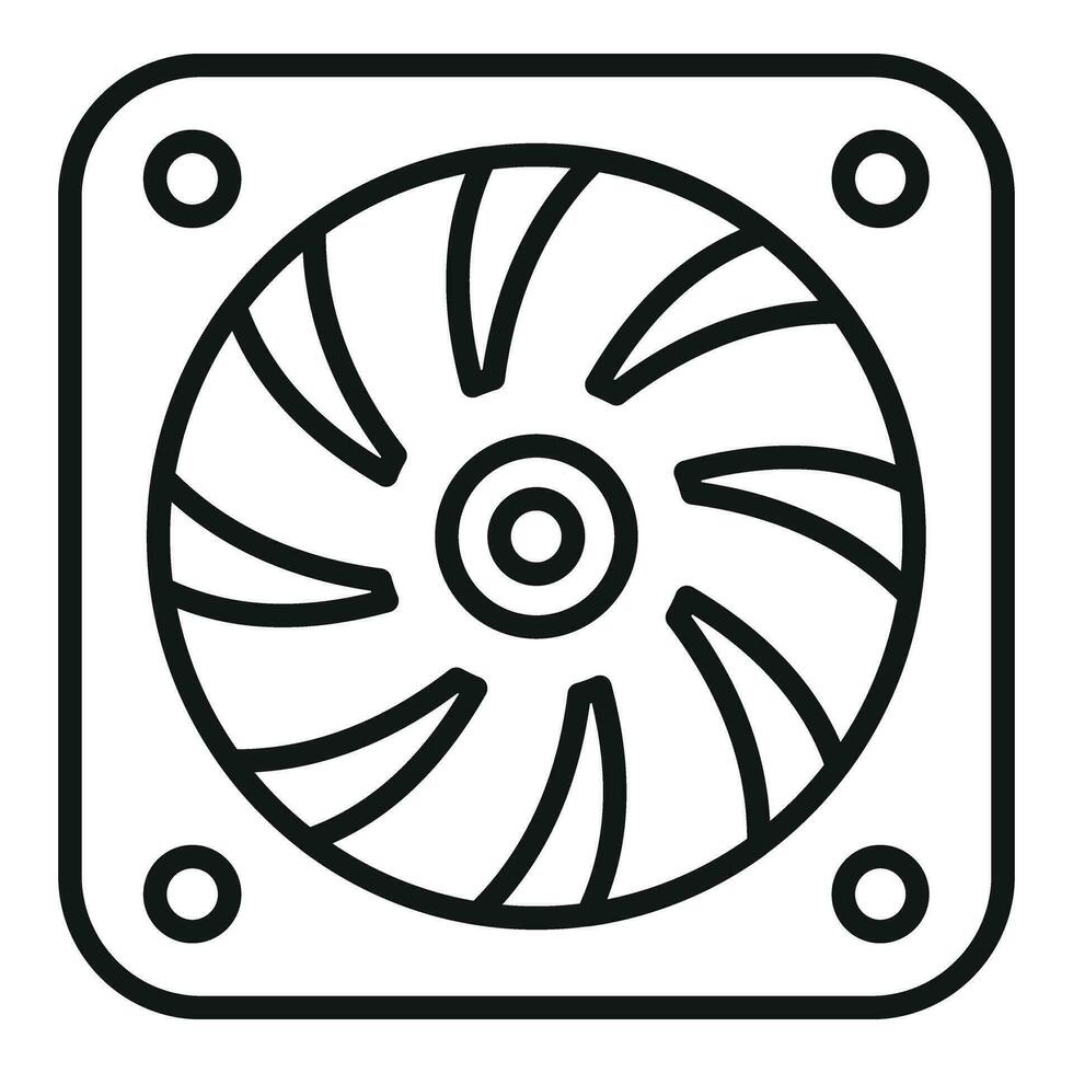 Laptop fan cooler icon outline vector. Hand mobile vector