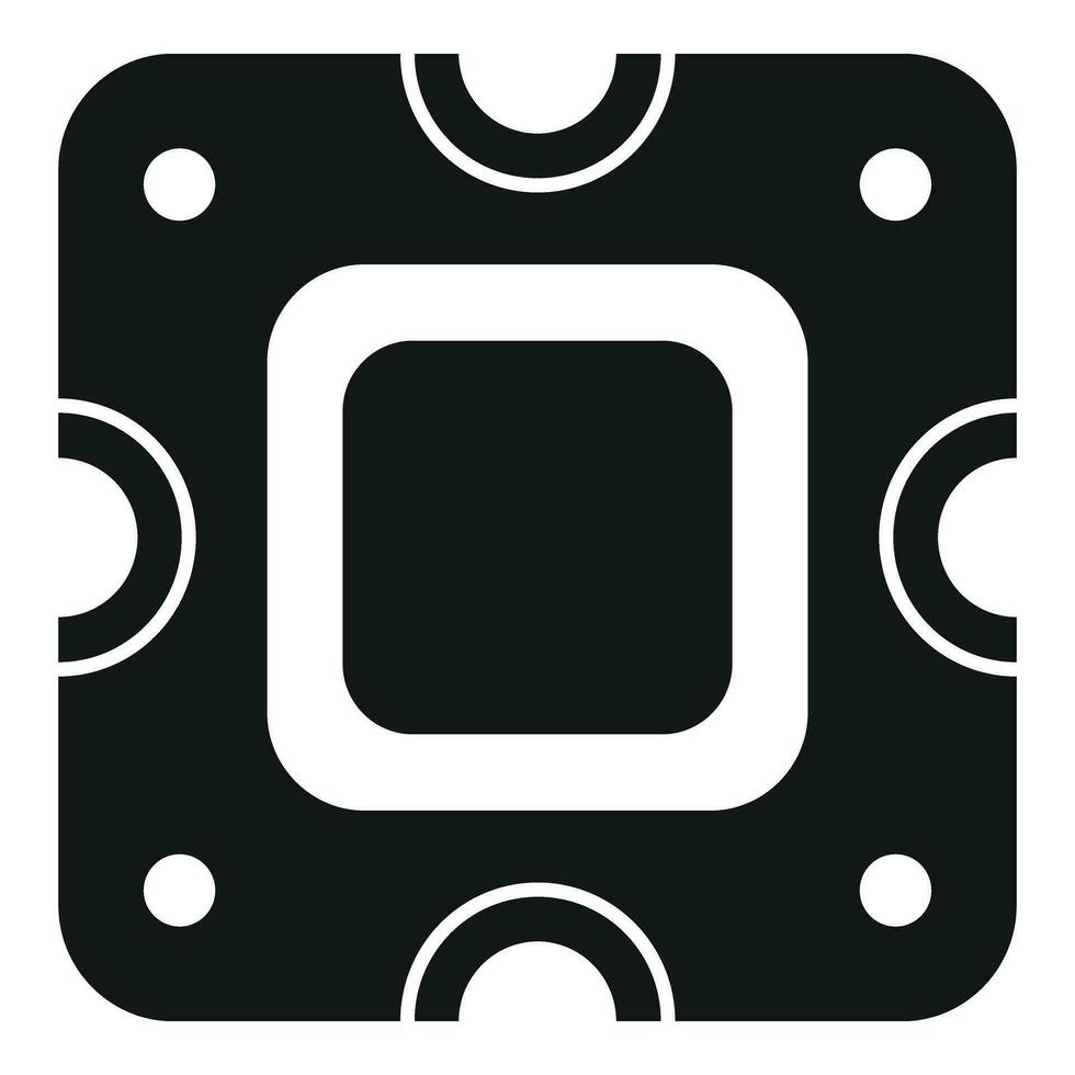 Laptop processor repair icon simple vector. Button tool vector