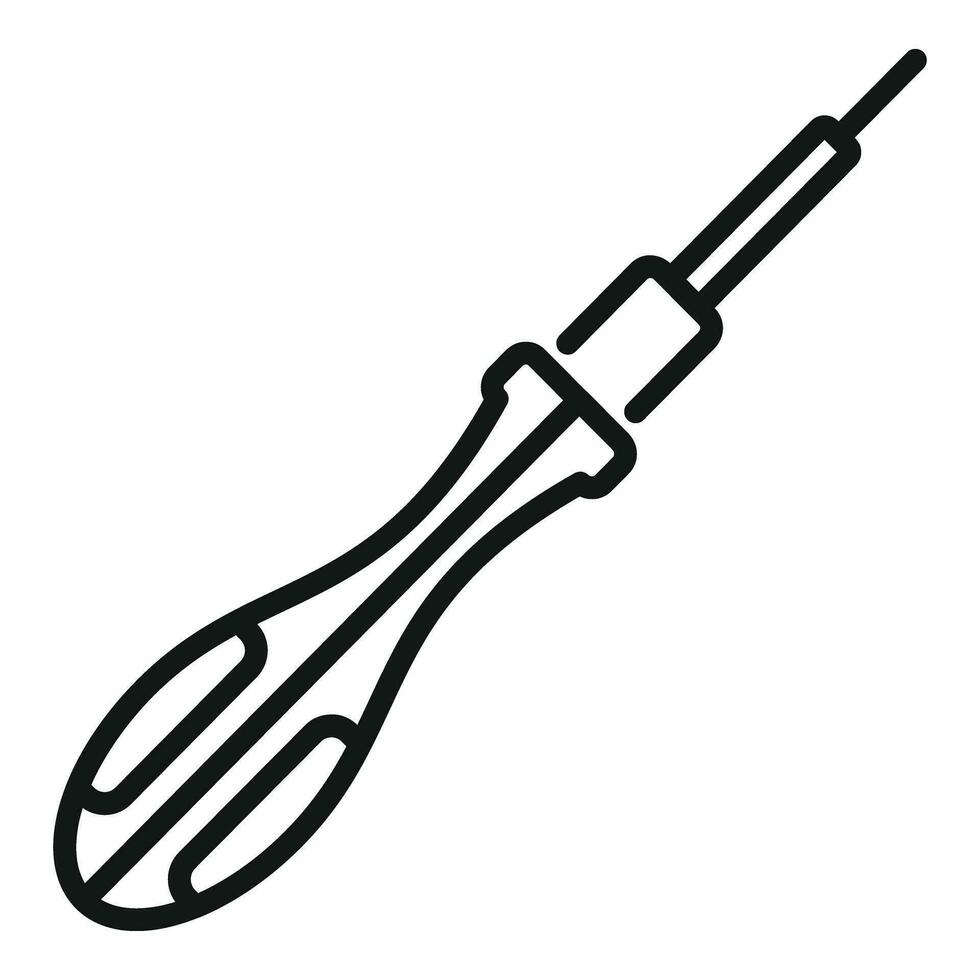 Laptop repair screwdriver icon outline vector. Data system vector