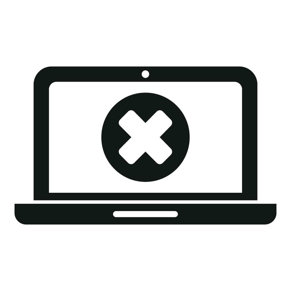 Broken laptop icon simple vector. Button tool error vector