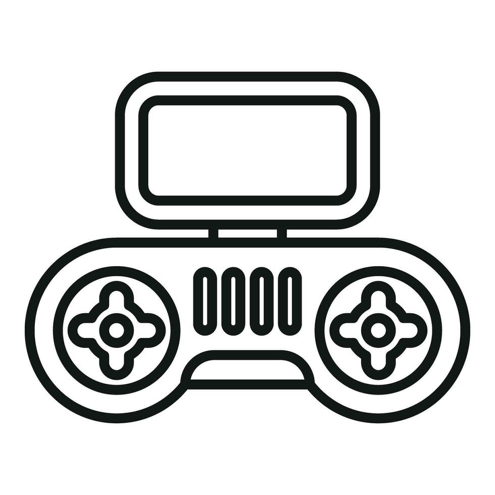Drone control joystick icon outline vector. Mobile smart remote vector